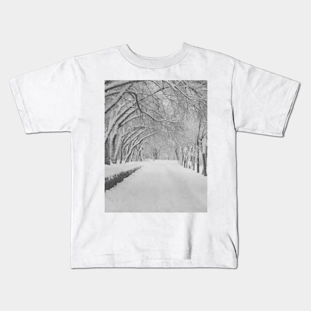 Winter alley Kids T-Shirt by EvgeniiV